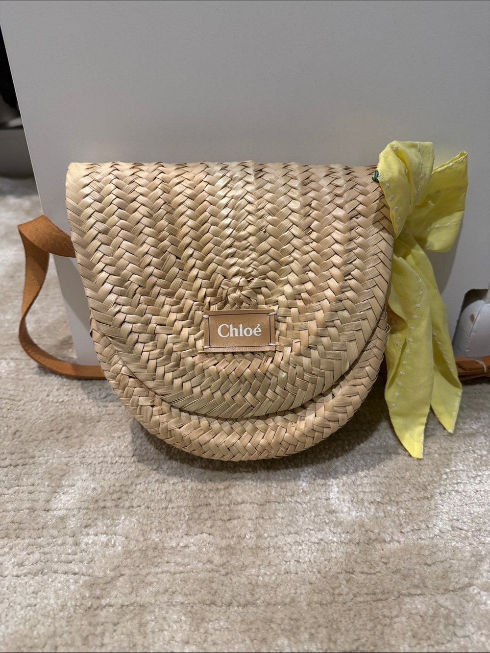 Chloe kids raffia straw bag
